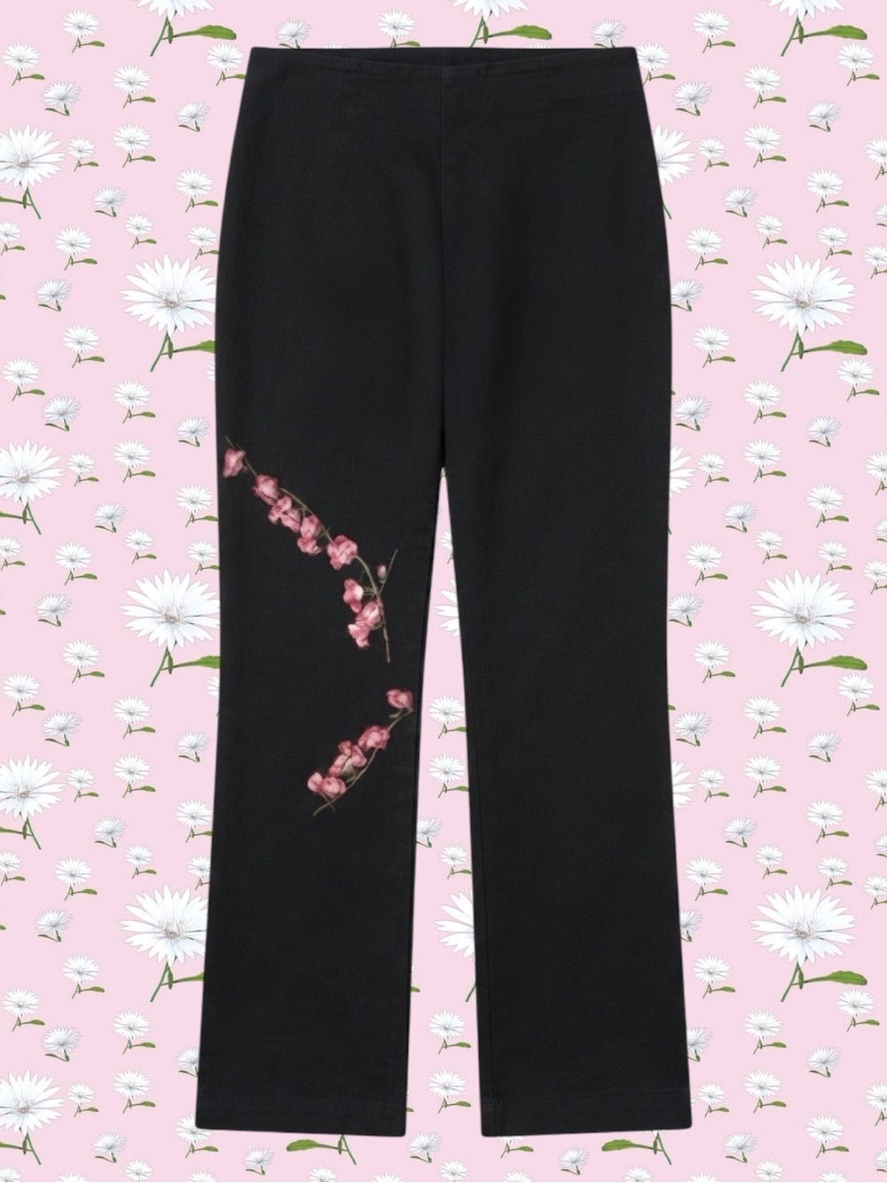 Vintage Rampage 90s Retro Dark Cottagecore Whimsigoth Embroidered Floral Pants 7